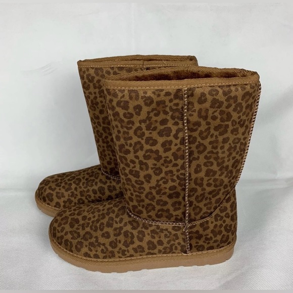 Arizona Jean Company Shoes - Arizona Boots Sina Size 7 Leopard Brown Faux Suede Memory Foam Insole NIB